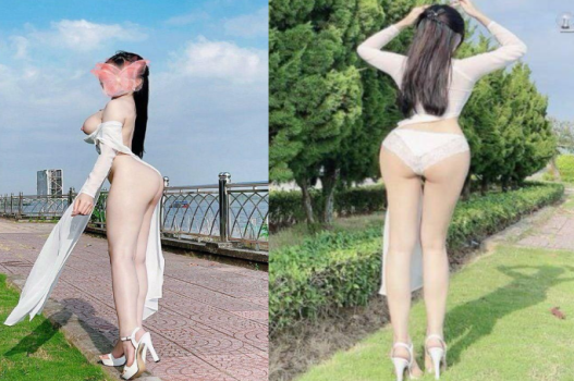 Sex Việt Nam em áo dài khoe bím bên sông